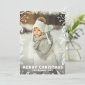 Witte Kerst Border Foto Kerst Kaarten (Staand voorkant)