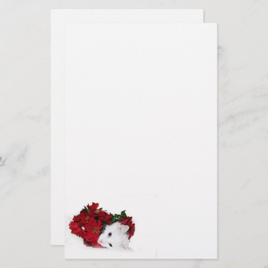 Witte kerst briefpapier (Voorkant / Achterkant)