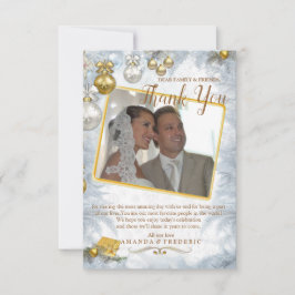 Witte kerst bruiloft dank u kaart