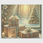 witte kerst cadeaupapier (Vlak)