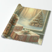 witte kerst cadeaupapier (Uitgerold)