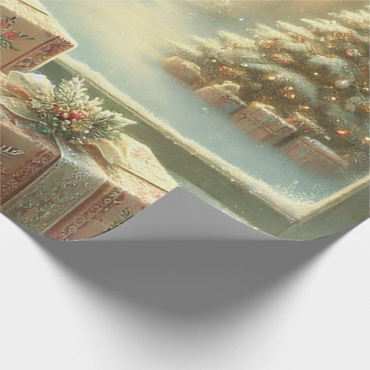 witte kerst cadeaupapier (Hoek)