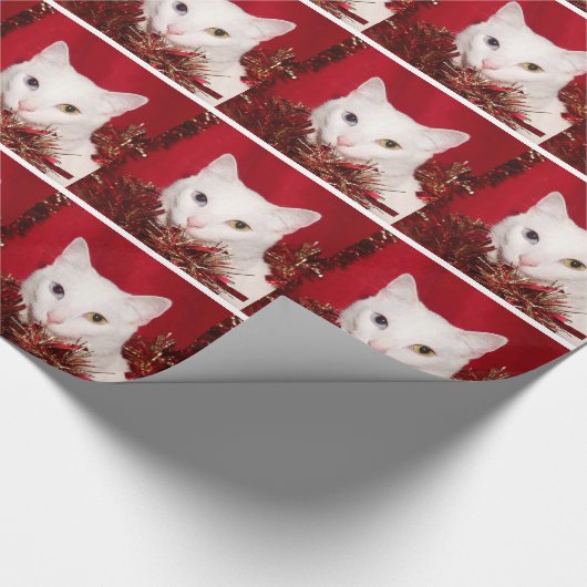 Witte kerst cadeaupapier (Hoek)