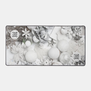 Witte Kerst Collage Desk Mat Muismat