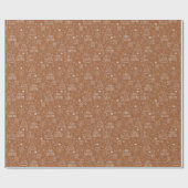 Witte kerst contouren op bruin cadeaupapier (Vlak)