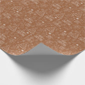 Witte kerst contouren op bruin cadeaupapier (Hoek)