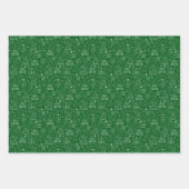 Witte kerst contouren op donkergroen inpakpapier vel (Voorkant 3)