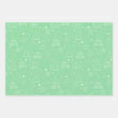 Witte kerst contouren op Grass Green Inpakpapier Vel (Voorkant)