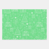 Witte kerst contouren op groen inpakpapier vel (Voorkant 2)