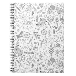 Witte Kerst Doodles Notitieboek
