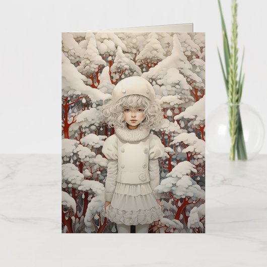 Witte kerst dromen folie wenskaart (Voorkant)