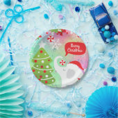 Witte kerst Elephant Square Papieren Bordje (Feest)