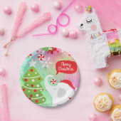 Witte kerst Elephant Square Papieren Bordje (Feest)