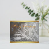 Witte kerst en goud feestdagenkaart (Staand voorkant)