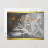 Witte kerst en goud feestdagenkaart (Voorkant / Achterkant)