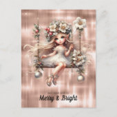 Witte kerst fee vrolijk en helder feestdagenkaart (Voorkant)