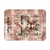 Witte kerst fee vrolijk en helder magneet (Horizontaal)