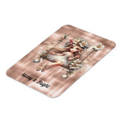 Witte kerst fee vrolijk en helder magneet (Linkerzijde)