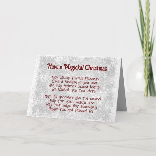 Witte kerst feestdagen kaart (Voorkant)