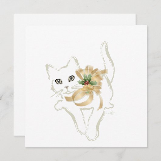 Witte kerst feestdagenkaart (Voorkant / Achterkant)