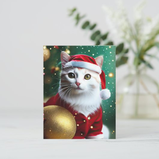 Witte kerst feestdagenkaart (Staand voorkant)