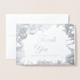 Witte Kerst FOLIE BEDANKT Bruiloftsfeest Kaart