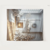 Witte Kerst Glow Achtergrondpaneel Wandkleed (Voorkant (horizontaal))