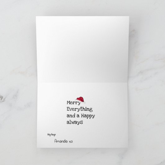 Witte Kerst Grappige Zusterschap Kerst Kaart (Binnen)