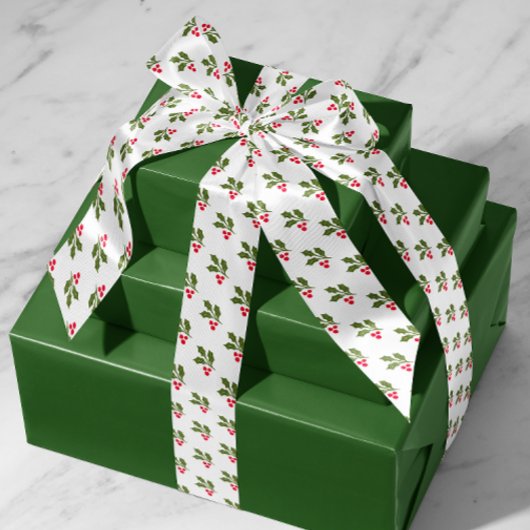 Witte Kerst Holly Springs Vakantie Satijnen Lint