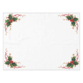 Witte Kerst Holly Tafelkleed (Voorkant (Horizontaal))