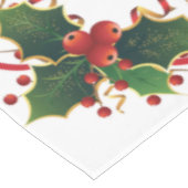 Witte Kerst Holly Tafelkleed (Gekanteld)