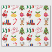 Witte Kerst Iconen Wrapping Papier (Vlak)