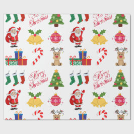 Witte Kerst Iconen Wrapping Papier