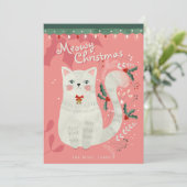 Witte Kerst Illustratie Plat Kerstkaart (Staand voorkant)