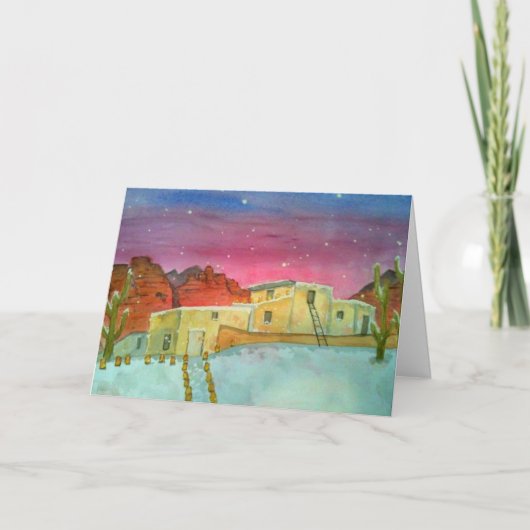 Witte kerst in de Waterverf van Sedona Feestdagen Kaart (Voorkant)