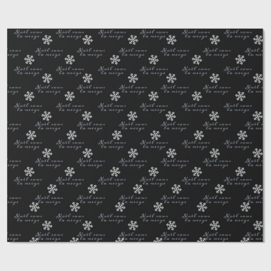 Witte kerst in Franse Script Dainty Snowflakes Cadeaupapier (Vlak)
