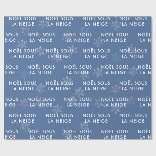 Witte kerst in het Frans Weefselpapier Deep Blue Cadeaupapier (Vlak)