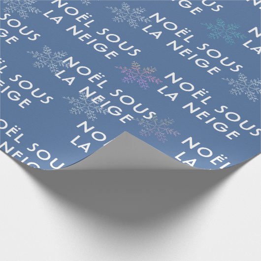Witte kerst in het Frans Weefselpapier Deep Blue Cadeaupapier (Hoek)