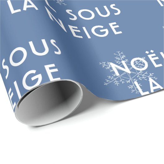 Witte kerst in het Frans Weefselpapier Deep Blue Cadeaupapier (Rol Hoek)