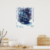 Witte kerst in het Wonderland Poster (Keuken)