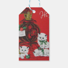 -witte kerst Kittens Cadeaulabel