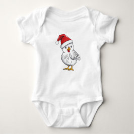 Witte Kerst Kuiken, Vakantie Kuiken, Santa Chick Romper