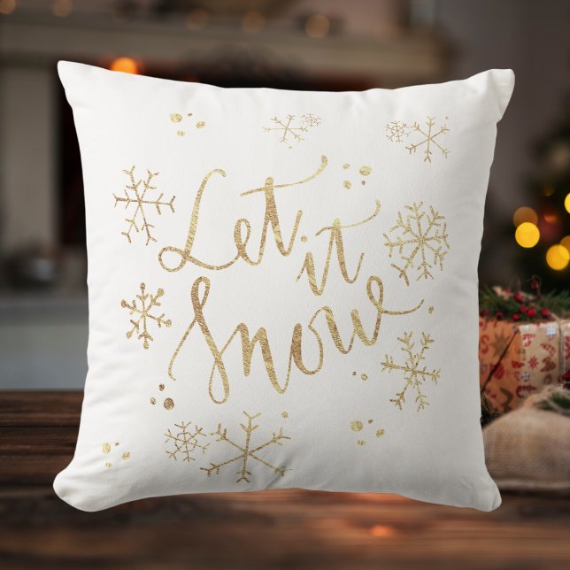 Witte Kerst - Laat het sneeuwen Kussen (White Christmas - Let It Snow Throw Pillow)