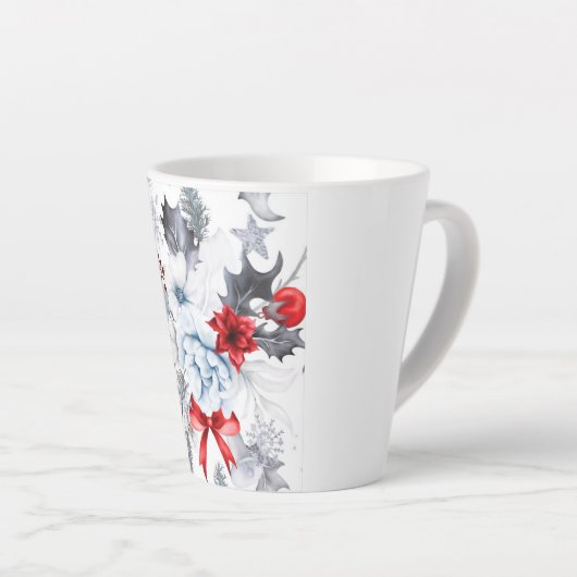 Witte kerst latte Mok (Rechterhoek)