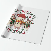 witte kerst ;LELIJKE KERST Cadeaupapier (Uitgerold)