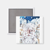 WITTE KERST MAGNEET (Voorkant / Achterkant)