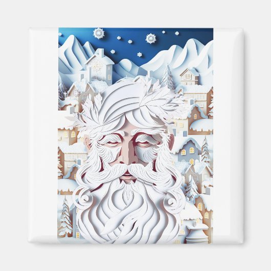 WITTE KERST MAGNEET (Voorkant)