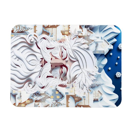 WITTE KERST MAGNEET (Horizontaal)