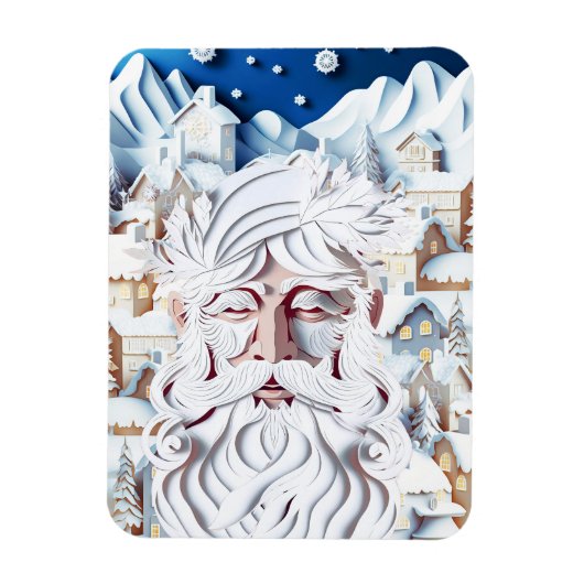 WITTE KERST MAGNEET (Verticaal)