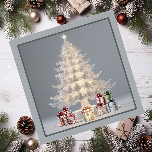 Witte Kerst Magnetische Kaart